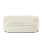 Panca Contenitore Ovale in Tessuto Teddy, Nero / Arancione / Bianco / Verde Scuro / Crema, 1 Posto