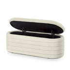 Panca Contenitore Ovale in Tessuto Teddy, Nero / Arancione / Bianco / Verde Scuro / Crema, 1 Posto