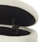 Panca Contenitore Ovale in Tessuto Teddy, Nero / Arancione / Bianco / Verde Scuro / Crema, 1 Posto