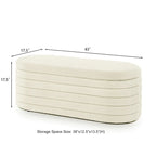 Panca Contenitore Ovale in Tessuto Teddy, Nero / Arancione / Bianco / Verde Scuro / Crema, 1 Posto