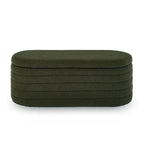 Panca Contenitore Ovale in Tessuto Teddy, Nero / Arancione / Bianco / Verde Scuro / Crema, 1 Posto