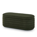 Panca Contenitore Ovale in Tessuto Teddy, Nero / Arancione / Bianco / Verde Scuro / Crema, 1 Posto