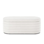 Panca Contenitore Ovale in Tessuto Teddy, Nero / Arancione / Bianco / Verde Scuro / Crema, 1 Posto