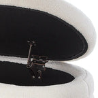 Panca Contenitore Ovale in Tessuto Teddy, Nero / Arancione / Bianco / Verde Scuro / Crema, 1 Posto