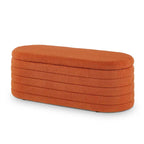 Panca Contenitore Ovale in Tessuto Teddy, Nero / Arancione / Bianco / Verde Scuro / Crema, 1 Posto