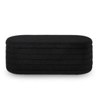 Panca Contenitore Ovale in Tessuto Teddy, Nero / Arancione / Bianco / Verde Scuro / Crema, 1 Posto