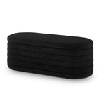 Panca Contenitore Ovale in Tessuto Teddy, Nero / Arancione / Bianco / Verde Scuro / Crema, 1 Posto