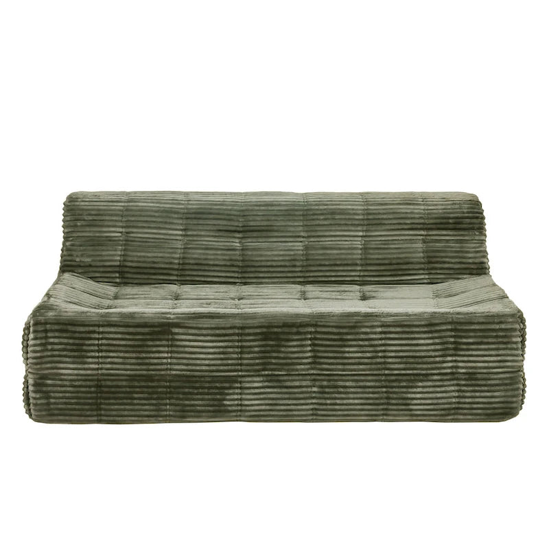 Divano a 3 posti in schiuma grigio / verde / beige / nero, nessun assemblaggio richiesto