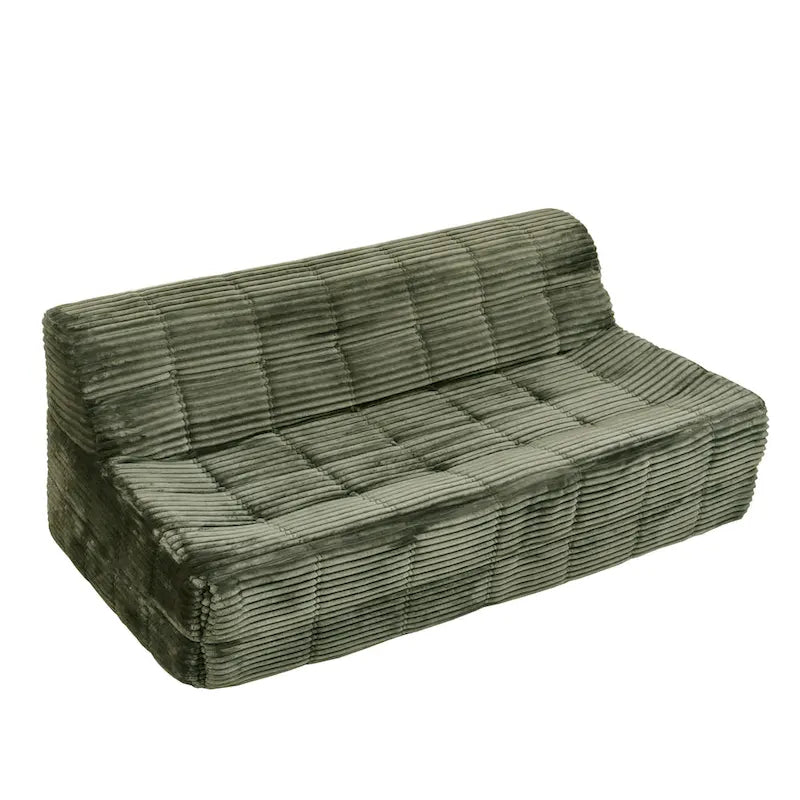 Divano a 3 posti in schiuma grigio / verde / beige / nero, nessun assemblaggio richiesto