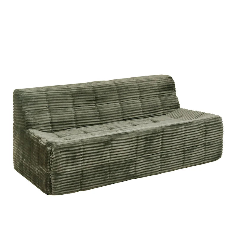 Divano a 3 posti in schiuma grigio / verde / beige / nero, nessun assemblaggio richiesto