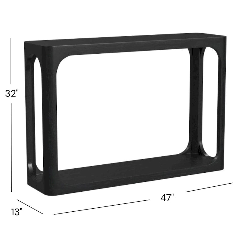 Consolle in legno di mango nero/naturale, stile moderno, 1 pezzo