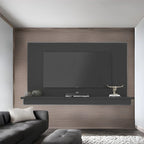 Mobile TV galleggiante a parete bianco/naturale/nero con LED, montaggio a 1 persona, adatto fino a 55"
