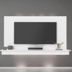 Mobile TV galleggiante a parete bianco/naturale/nero con LED, montaggio a 1 persona, adatto fino a 55"