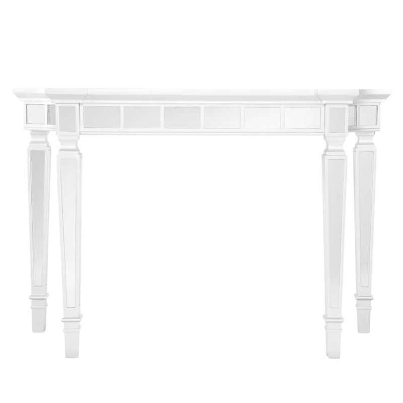 Tavolo Consolle Specchiato Argento, Piano in Vetro, 1 Persona