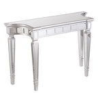 Tavolo Consolle Specchiato Argento, Piano in Vetro, 1 Persona