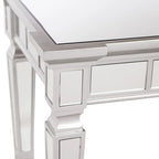 Tavolo Consolle Specchiato Argento, Piano in Vetro, 1 Persona