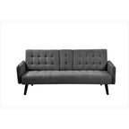 Divano Letto Futon in Lino Trapuntato, 2 Posti – Grigio / Blu / Verde / Beige / Rosa / Grigio Scuro