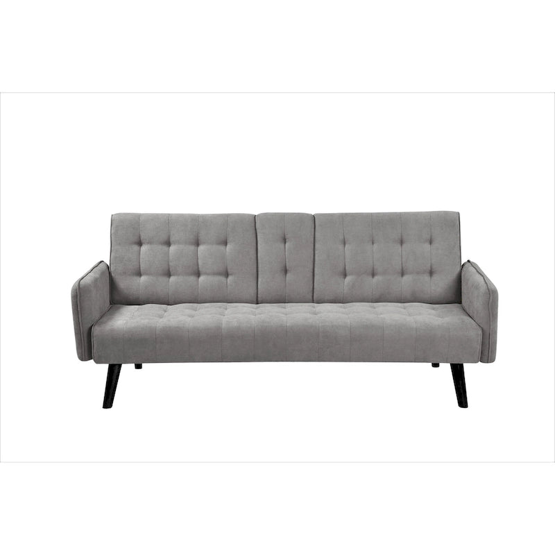 Divano Letto Futon in Lino Trapuntato, 2 Posti – Grigio / Blu / Verde / Beige / Rosa / Grigio Scuro