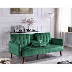 Divano Letto Futon in Lino Trapuntato, 2 Posti – Grigio / Blu / Verde / Beige / Rosa / Grigio Scuro