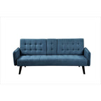 Divano Letto Futon in Lino Trapuntato, 2 Posti – Grigio / Blu / Verde / Beige / Rosa / Grigio Scuro