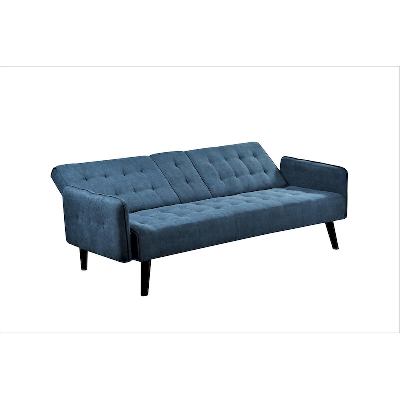 Divano Letto Futon in Lino Trapuntato, 2 Posti – Grigio / Blu / Verde / Beige / Rosa / Grigio Scuro