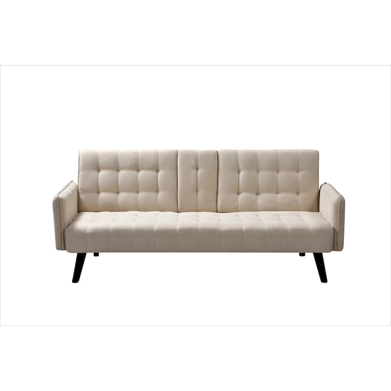 Divano Letto Futon in Lino Trapuntato, 2 Posti – Grigio / Blu / Verde / Beige / Rosa / Grigio Scuro