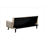 Divano Letto Futon in Lino Trapuntato, 2 Posti – Grigio / Blu / Verde / Beige / Rosa / Grigio Scuro