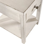 Tavolino d'appoggio con 1 cassetto Bianco Stile Mercato delle Pulci