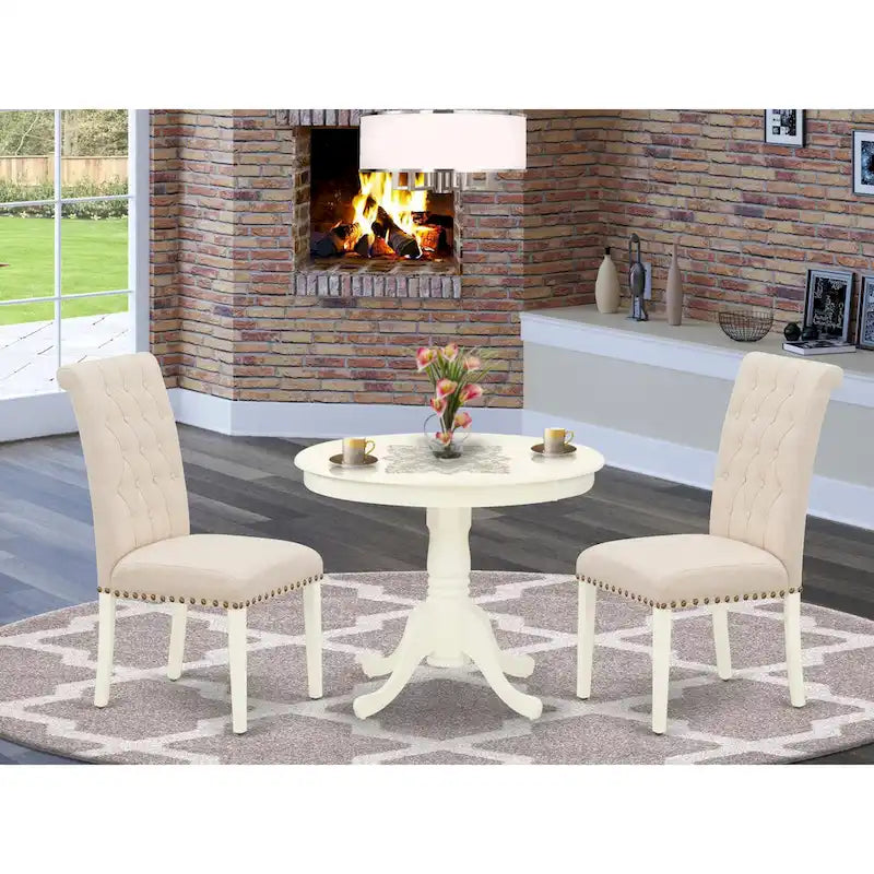 Set tavolo da pranzo nero/bianco lino con sedie Parson – 3, 7 o 9 posti