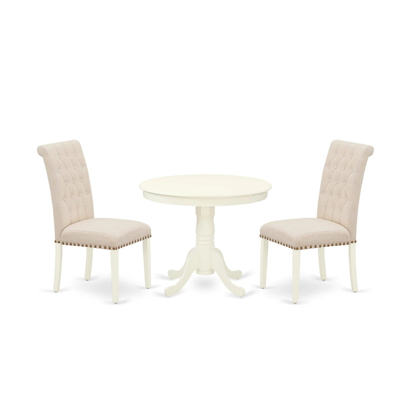 Set tavolo da pranzo nero/bianco lino con sedie Parson – 3, 7 o 9 posti
