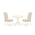 Set tavolo da pranzo nero/bianco lino con sedie Parson – 3, 7 o 9 posti