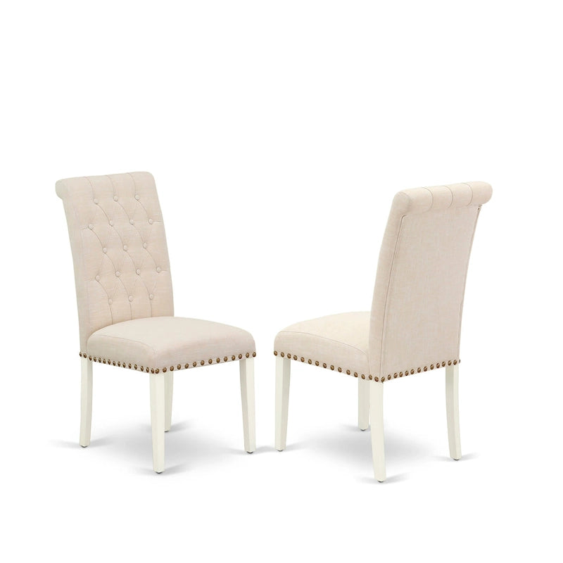 Set tavolo da pranzo nero/bianco lino con sedie Parson – 3, 7 o 9 posti
