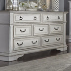 The Gray Barn Abbey Park Weathered Brown & Antique White Dresser & Mirror