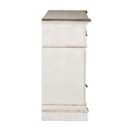 Cassettiera a 7 cassetti bianco antico con specchio, 1 persona
