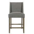 Sgabello da bancone alto 24" con schienale alto grigio peltro - Seduta singola