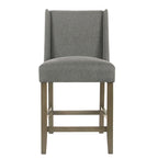 Sgabello da bancone alto 24" con schienale alto grigio peltro - Seduta singola