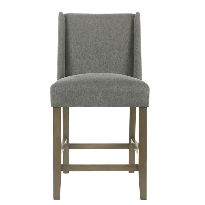 Sgabello da bancone alto 24" con schienale alto grigio peltro - Seduta singola