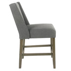 Sgabello da bancone alto 24" con schienale alto grigio peltro - Seduta singola