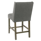 Sgabello da bancone alto 24" con schienale alto grigio peltro - Seduta singola