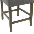 Sgabello da bancone alto 24" con schienale alto grigio peltro - Seduta singola