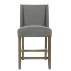 Sgabello da bancone alto 24" con schienale alto grigio peltro - Seduta singola