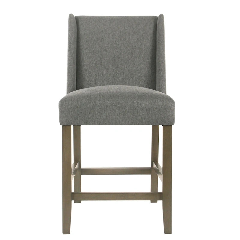 Sgabello da bancone alto 24" con schienale alto grigio peltro - Seduta singola