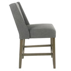 Sgabello da bancone alto 24" con schienale alto grigio peltro - Seduta singola