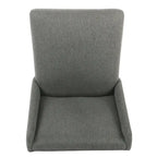 Sgabello da bancone alto 24" con schienale alto grigio peltro - Seduta singola