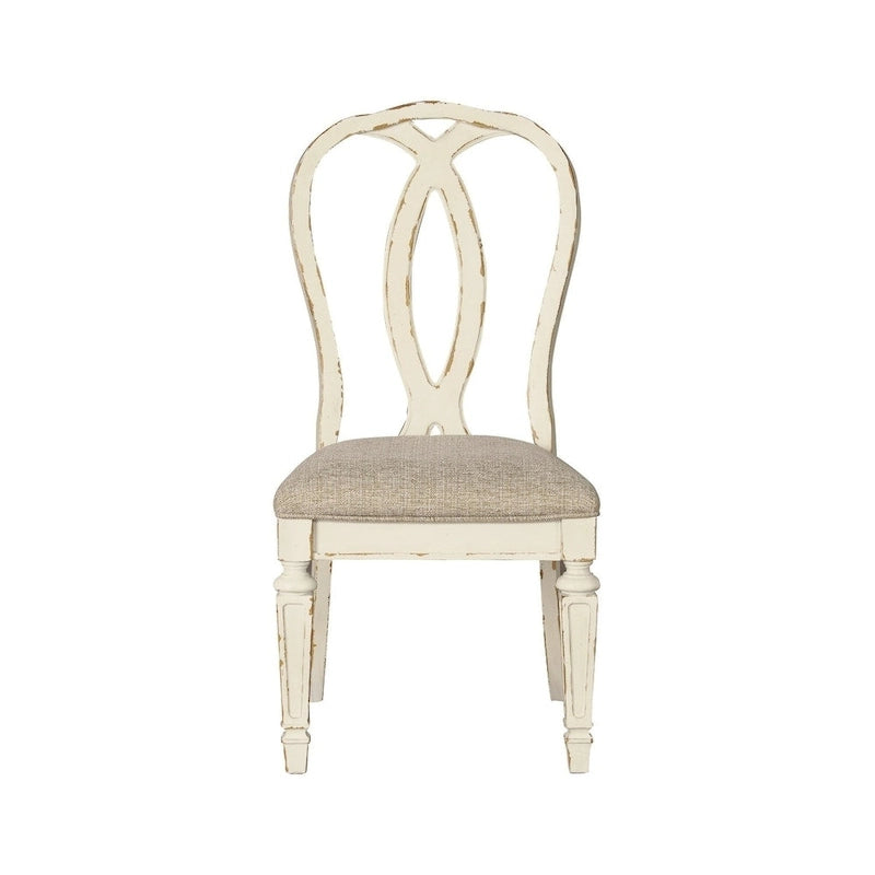 Sedia da pranzo con fiocco bianco/marrone, set da 2