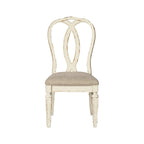 Sedia da pranzo con fiocco bianco/marrone, set da 2