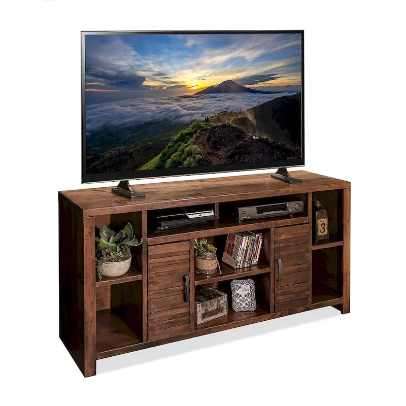 Mobile TV con finitura Whiskey, adatto per TV fino a 70", 1 pezzo