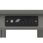 Tavolino Mission con Stazione di Ricarica USB Grigio