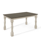Tavolo da Pranzo Bicolore Grigio Mid-Century, 6 Posti