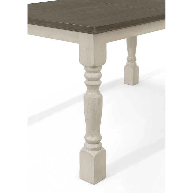 Tavolo da Pranzo Bicolore Grigio Mid-Century, 6 Posti